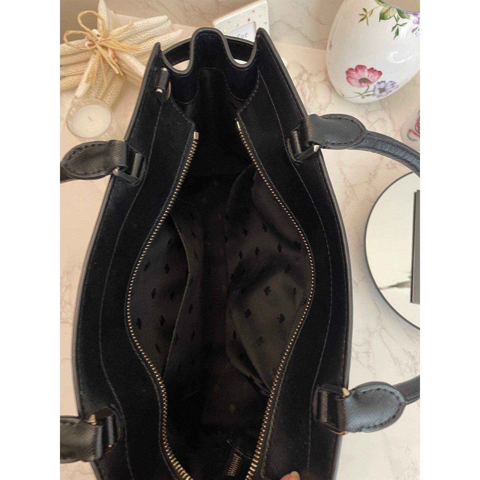 Kate Spade Staci Medium / Large Black Satchel (Saffiano Leather) EUC
