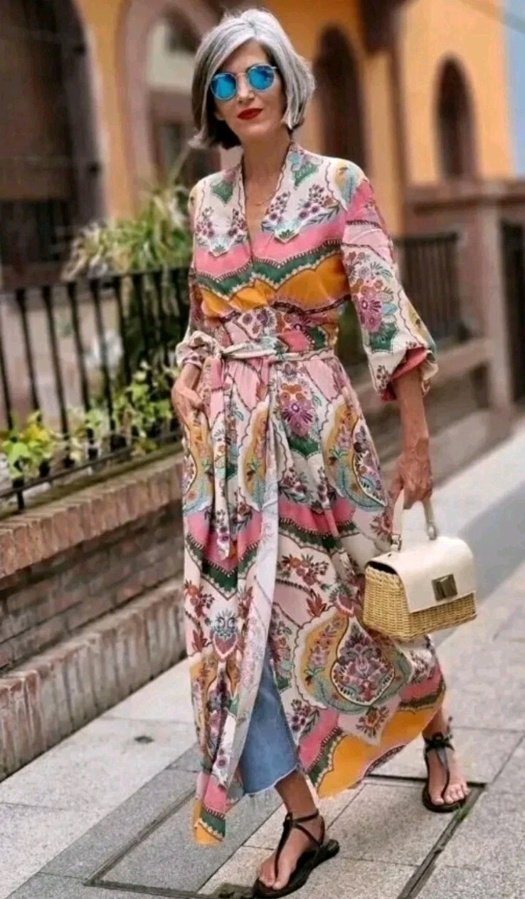 Zara Oriental Print Midi Kimono Wrap Summer Dress Size M Medium 10 12 NEW BNWT