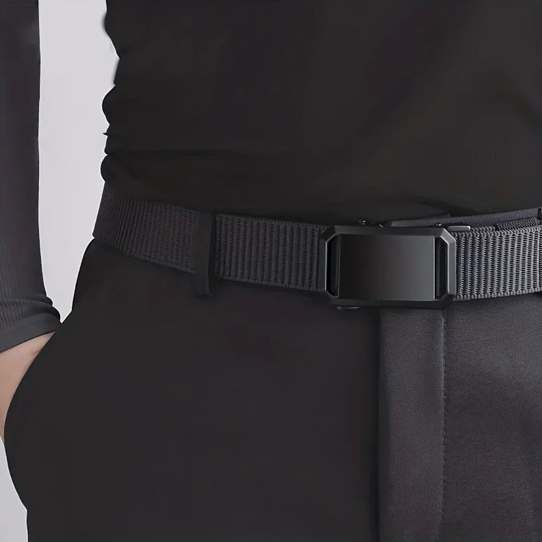 1 pc Men’s Tactical Canvas Belt Automatic Buckle Military Outdoor Work Belt – V2