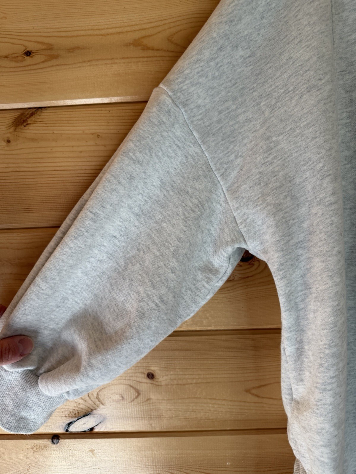 Nap Loungewear Gray Drawstring Hem Cotton Pullover Sweatshirt Cozy Hi Low Sz Lg