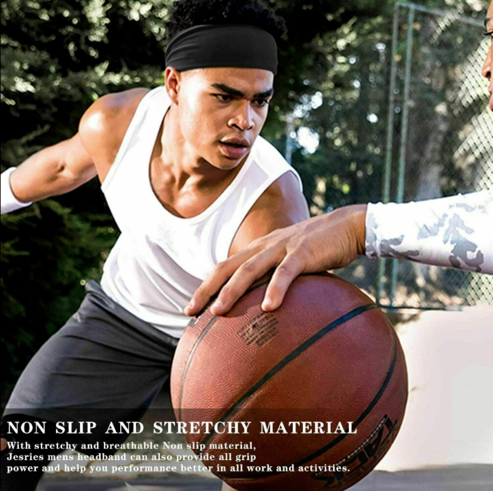 Sports Headband Gym Yoga Workout Sweatband Elastic Hairband Head Wrap Men Women