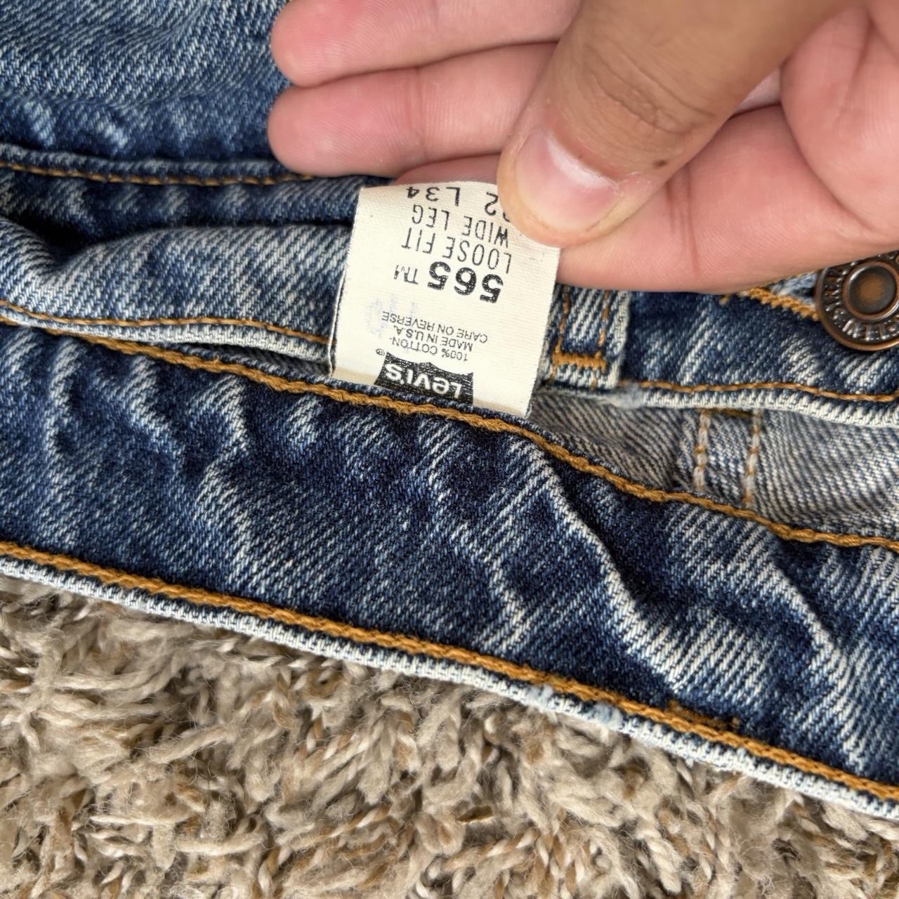 Vintage 90s Levi’s 565 Wide Leg Baggy Mens 32×33 Medium Wash Denim USA Jeans