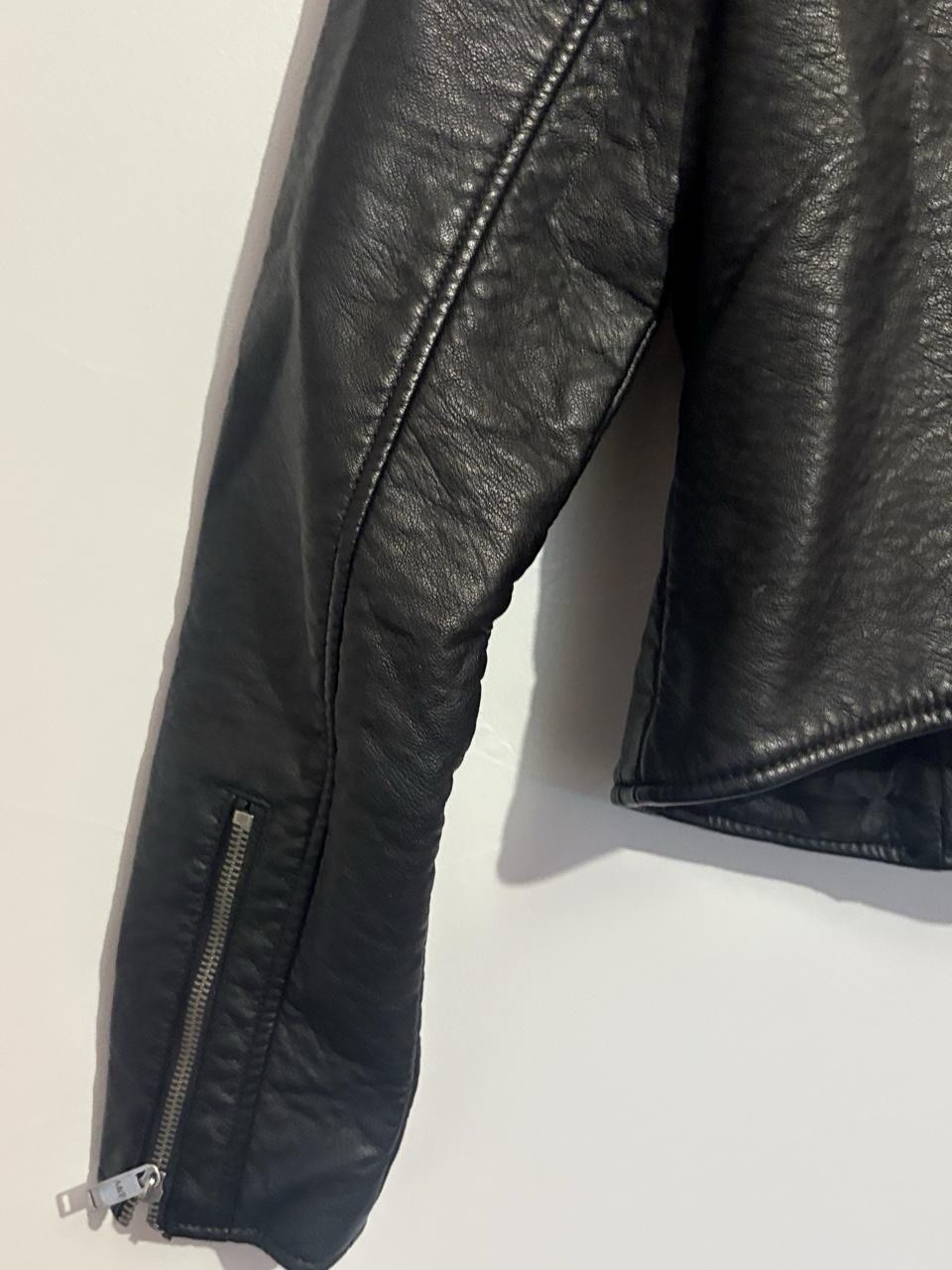 Abercrombie & Fitch Vegan Leather Biker Jacket Black XS Women Zipper Collared