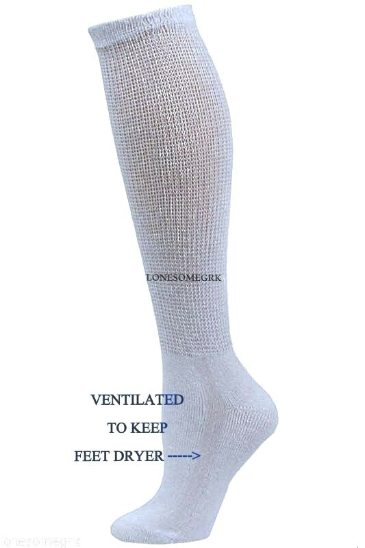 12 Pairs Physicians Choice OVER THE CALF/ Knee High American Made Diabetic Socks