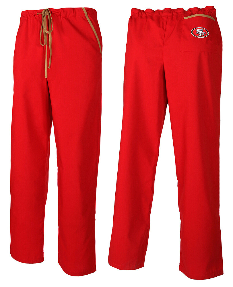 Fabrique Innovations NFL Unisex San Francisco 49ers Team Back Logo Scrub Pants