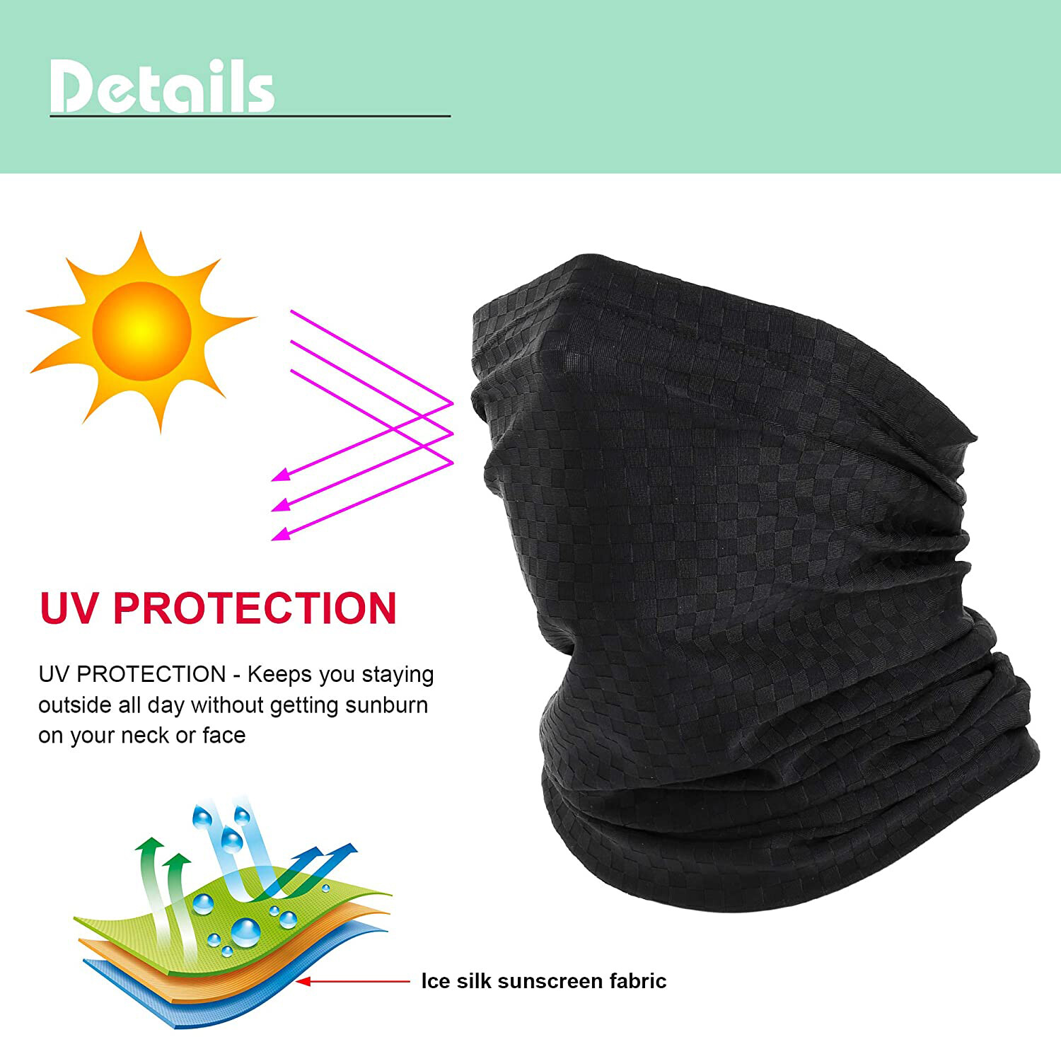 Neck Gaiter Balaclava Face Mask Cooler Sun Protection Scarf Cooling Gator Shield