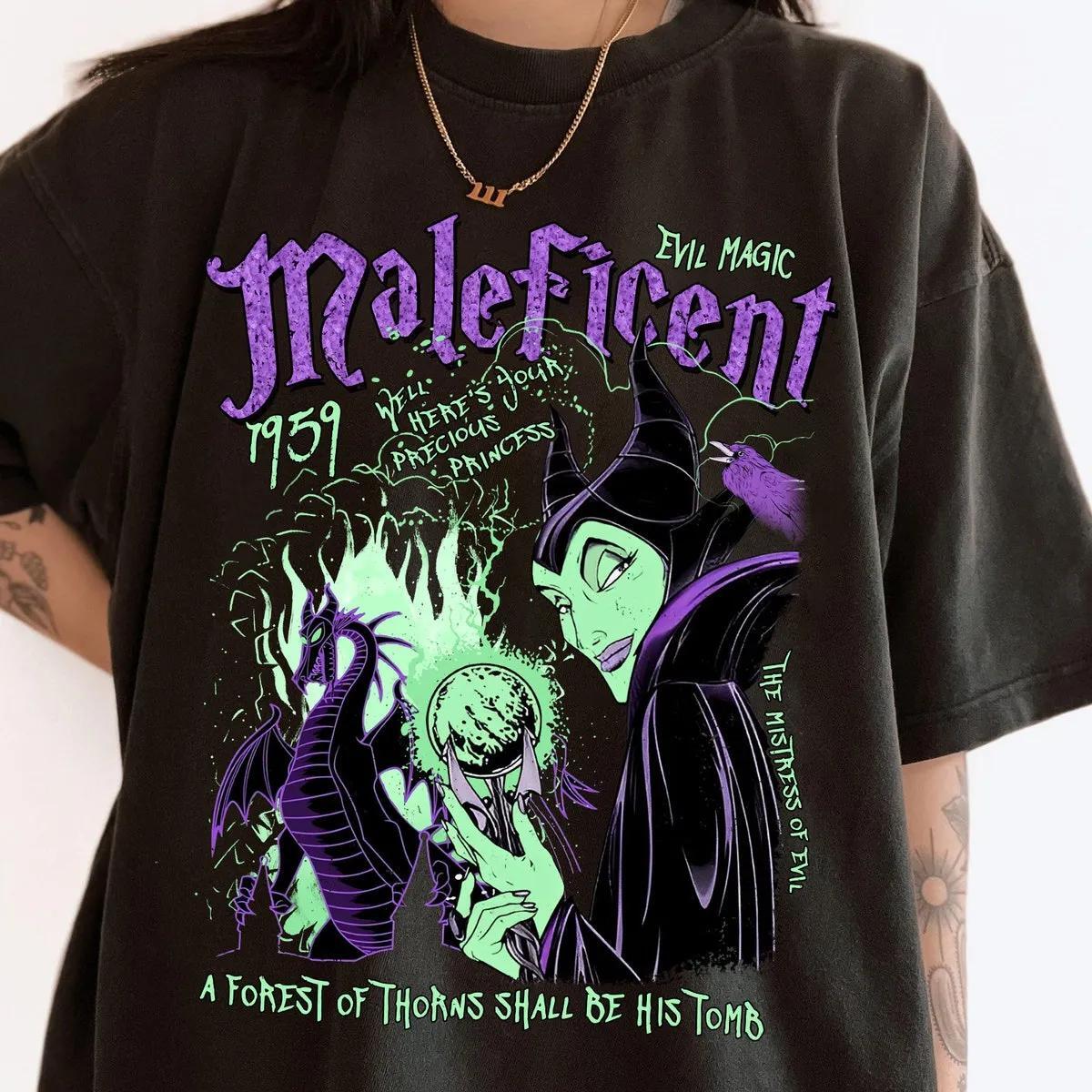 Maleficent Graffiti Sleeping Beauty Villains Evil Magic Halloween Tshirt Women