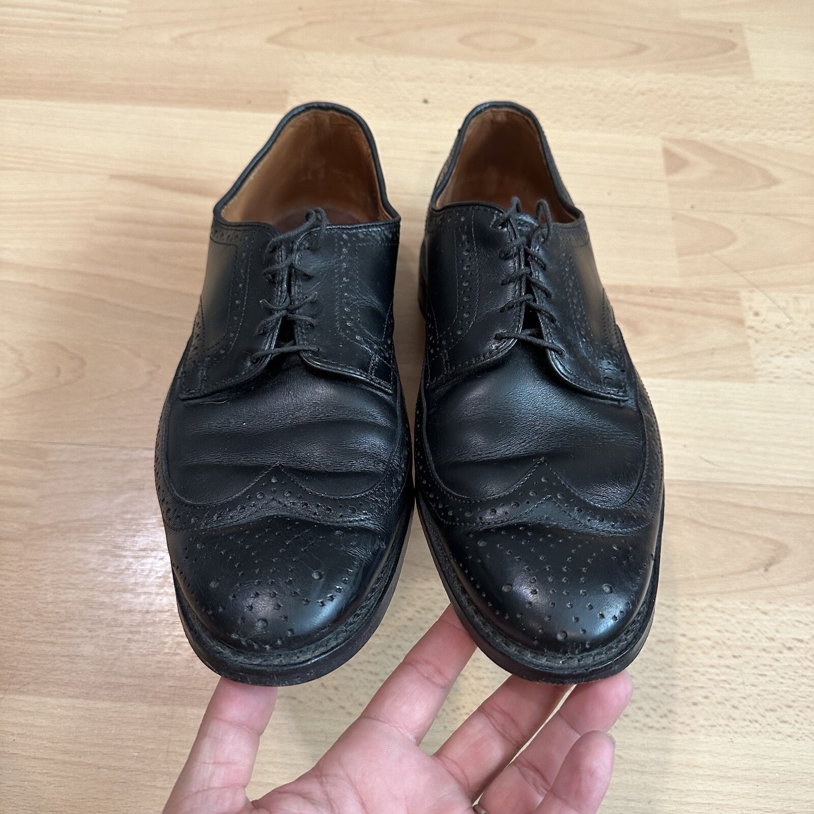 Allen Edmonds Men’s ‘Player’s Shoe’ Brogue Wingtip Black Leather 10.5 D #9712