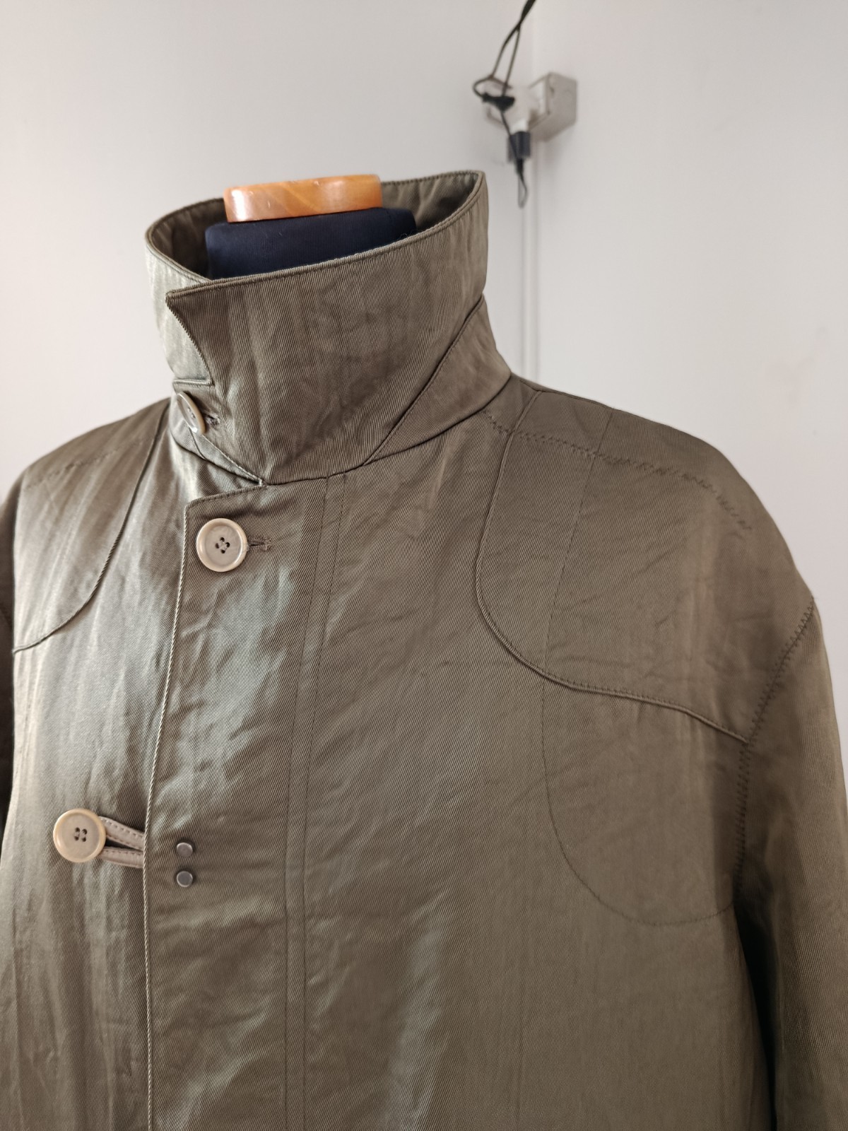 Calvin Klein Collection 2006 Italo Zucchelli Olive Technical Nylon Shell Coat 54