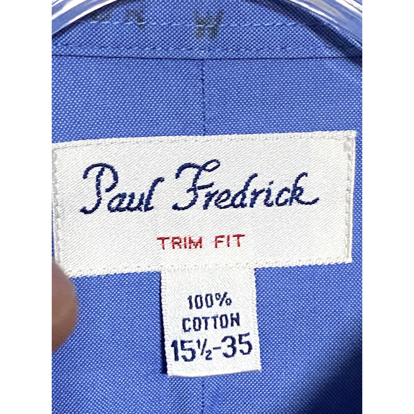 Paul Fredrick Trim Fit Button Dress Shirt Mens 15.5 35 Easy Care Professional