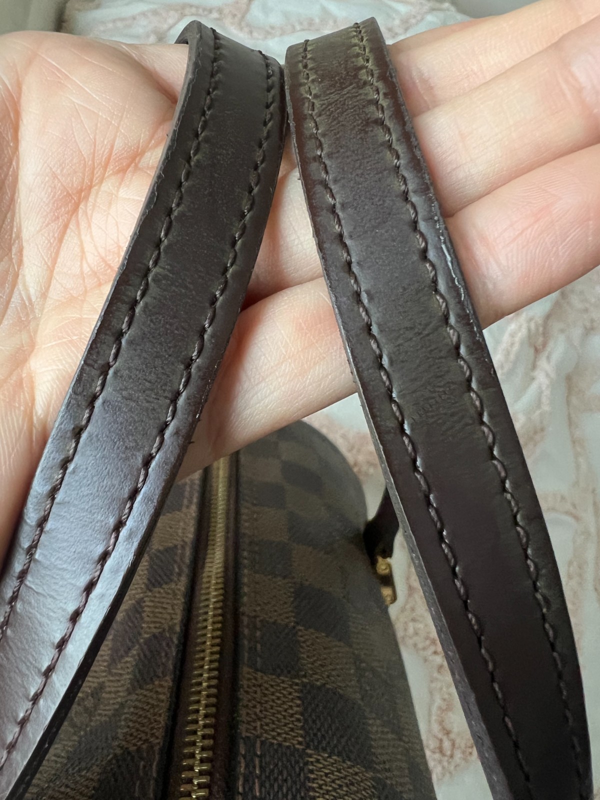 Authentic Louis Vuitton Damier Ebene Papillon 26 Handbag Brown