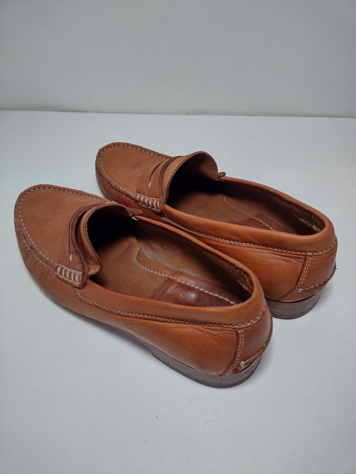 Trask Tan Leather Penny Loafers – Men Size (9.1/2)