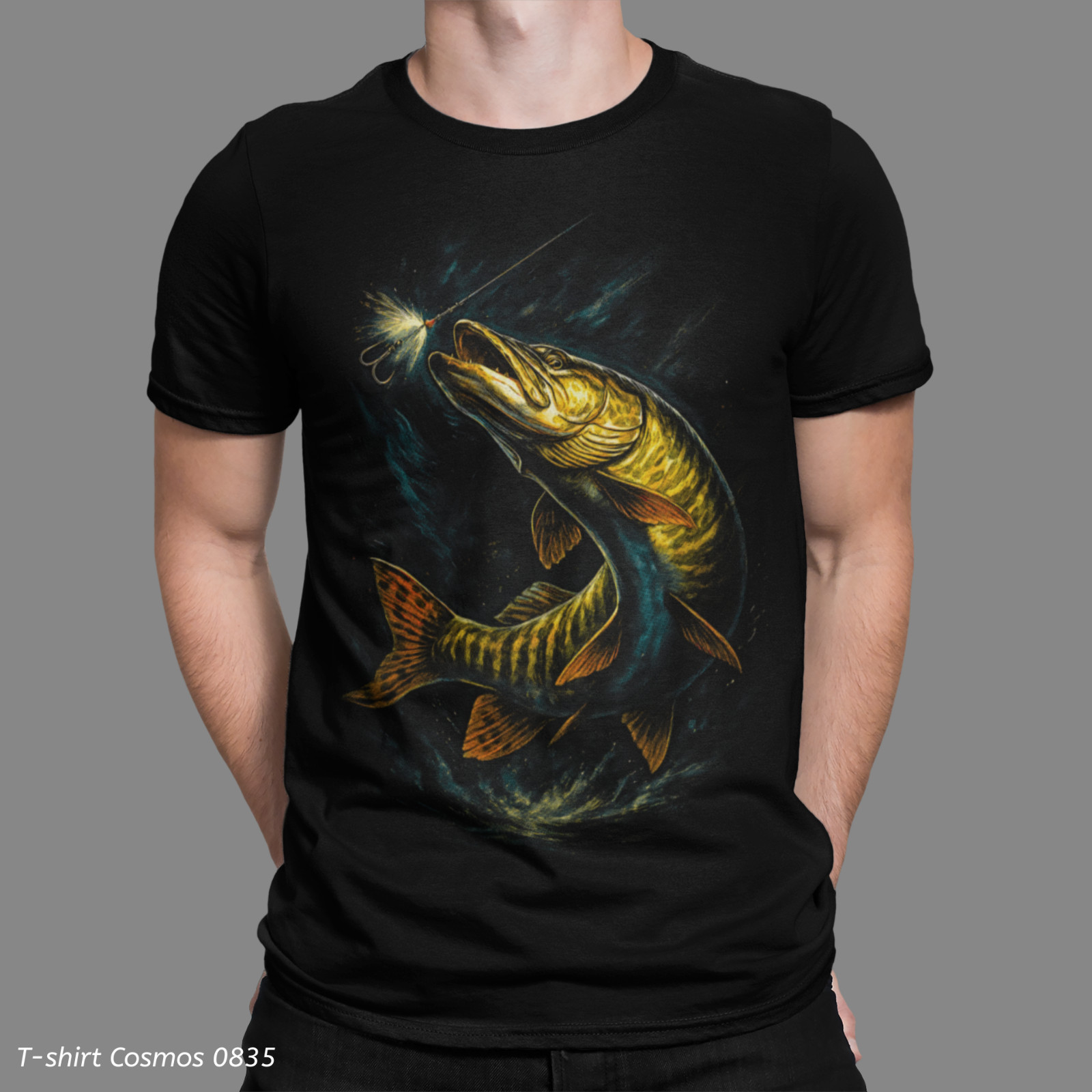 Fishing T-Shirt Pike , Anglers gift, Dad Present, salmon Perch Bass trout