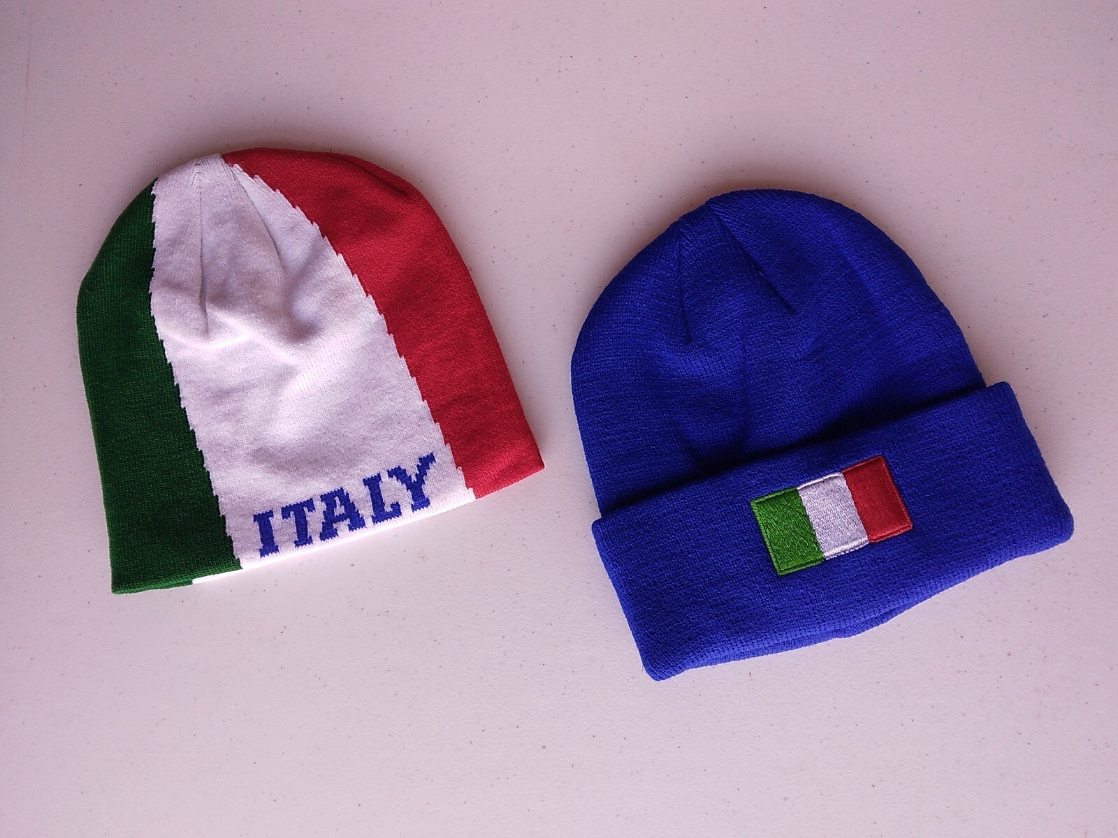 ITALY Italian Flag Embroidery Knit Beanie Skull Cap Winter Hat YOUR CHOICE