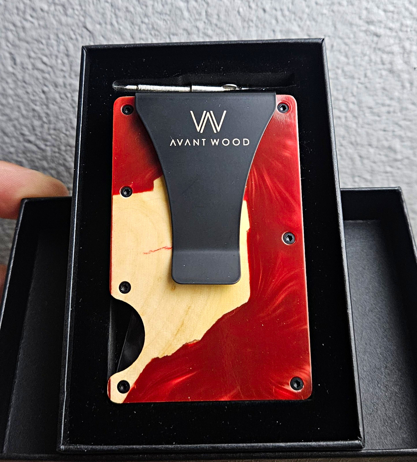Wood & Resin Wallet – Minimalist Slim EDC Card Holder – Polished Finish