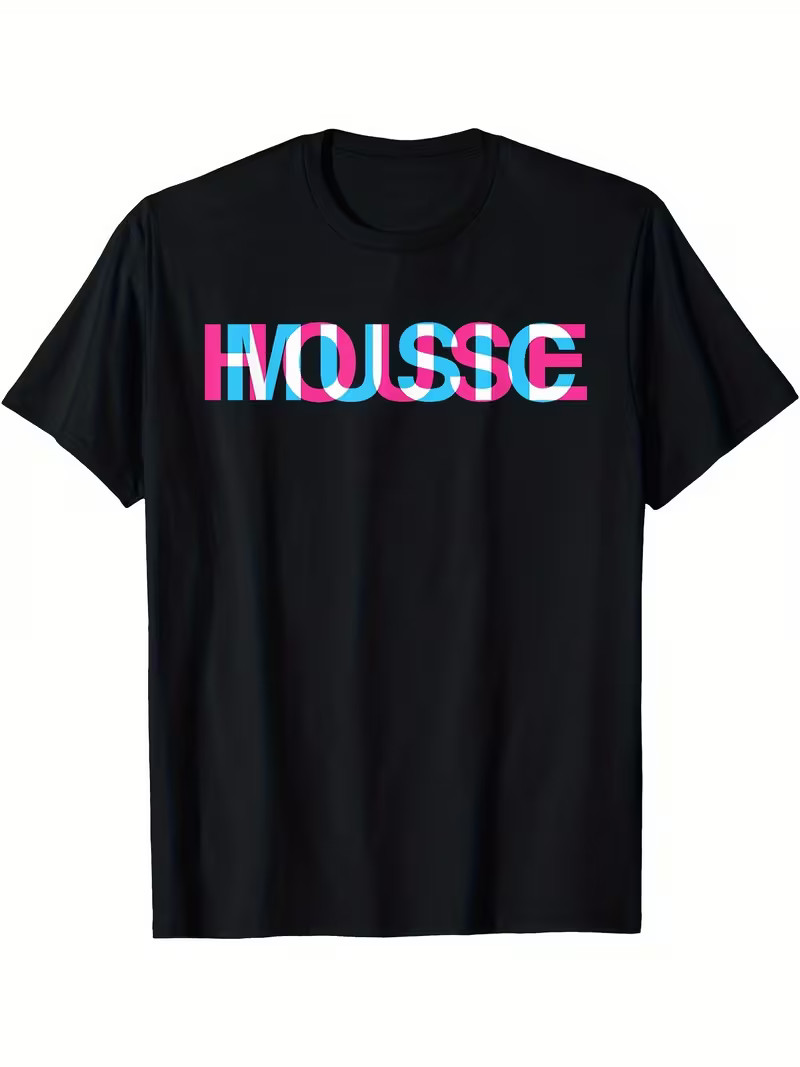 Vibrant EDM Rave DJ Graphic T-Shirt for Men – Unique House Music Glitch Optical