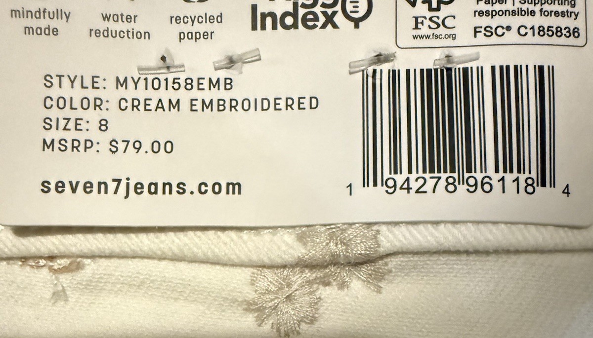 Seven7 Women’s Stretch Comfortable 90’s Straight Jean Size 8 NWT Free Shipping!