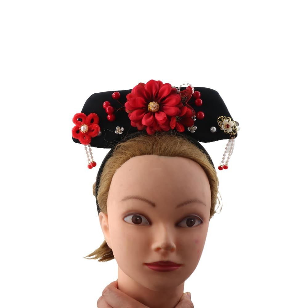 GUEDKIKL Chinese Ancient Hair Hoop Headband, 1 Count (Pack of 1), Red