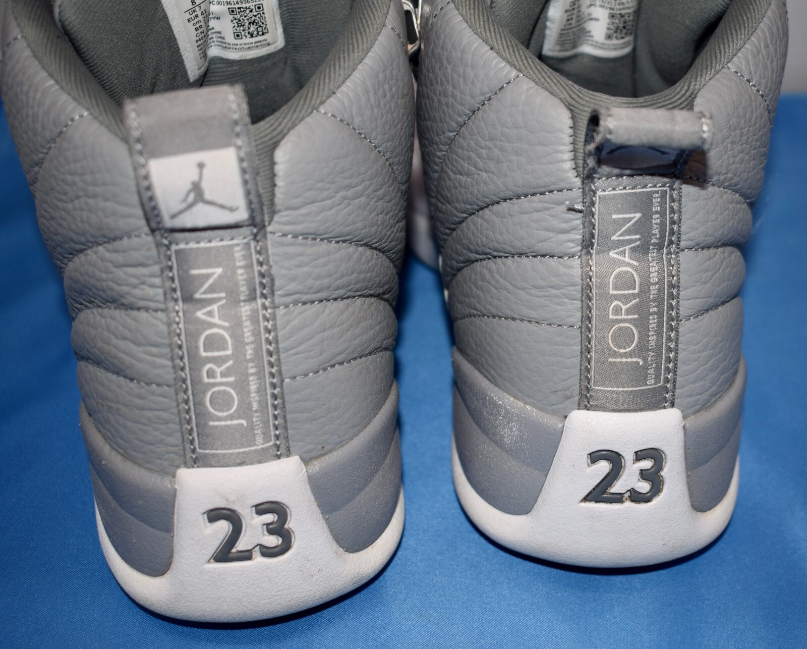 Nike Air Jordan 12 Stealth Size 8 White Grey Black OG High Shoe СТ8013-015 ~F3#4