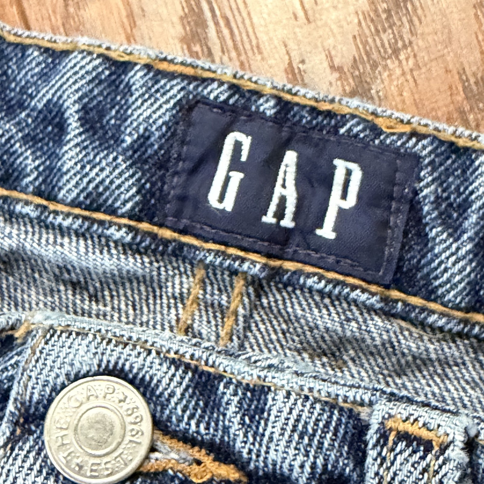 VINTAGE GAP Jeans Womens 10 Straight Leg High Rise Denim 90s Made in USA 20×32