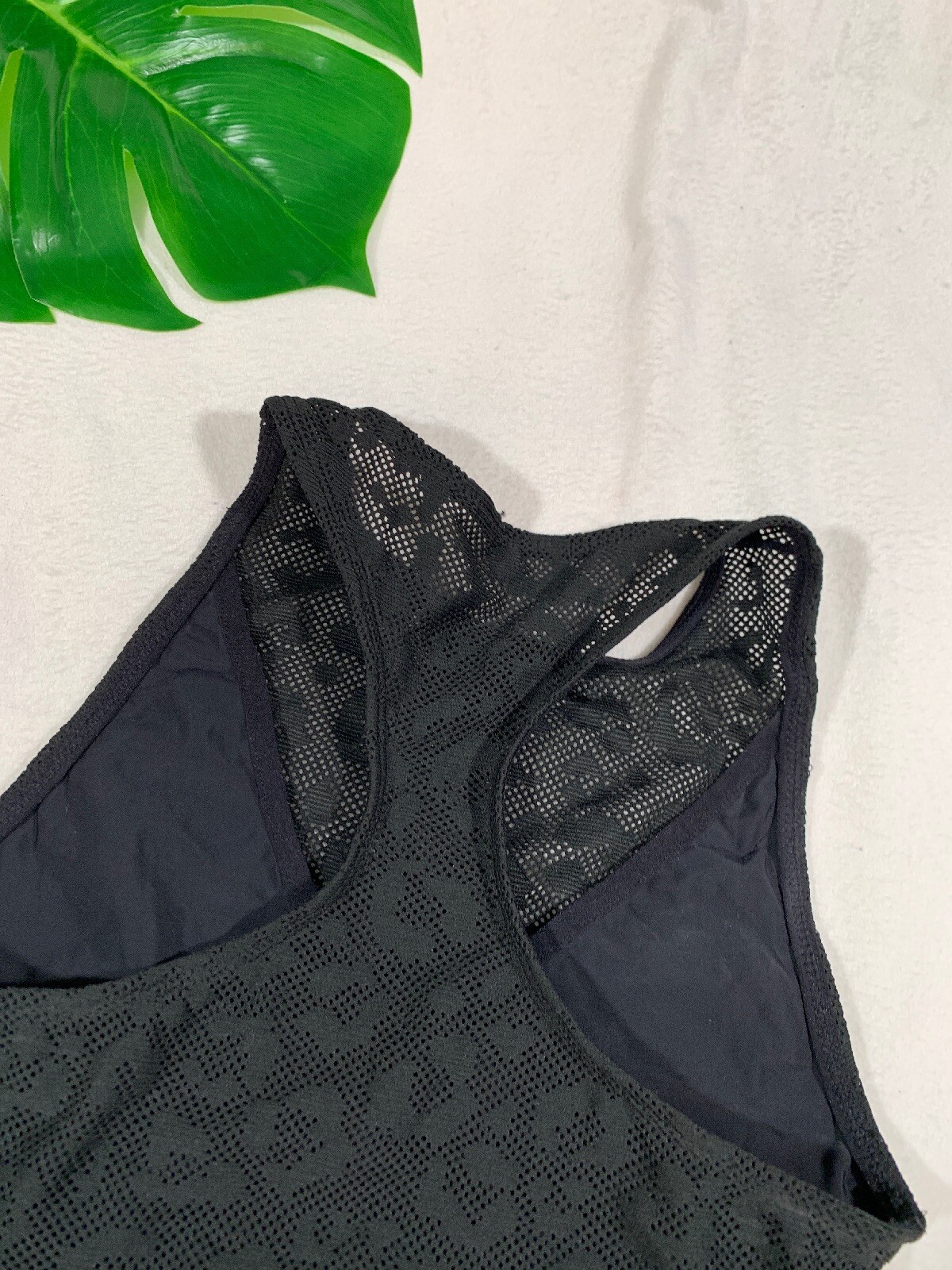 NEW $115 Adam Selman Sport Leopard Racerback Mesh Crop Top [SZ XS ] #2520
