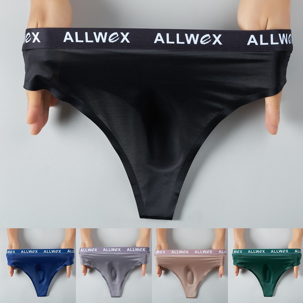 Men Ice Silk Smooth Underwear Bulge Pouch Seamless Knickers G-string Thongs New