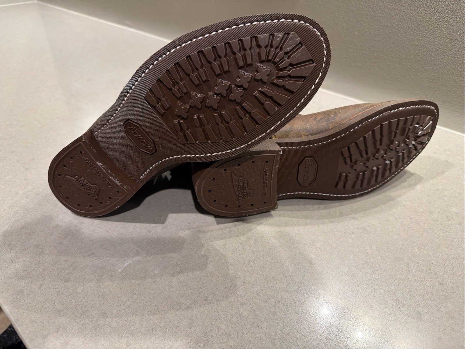 Red Wing 1155 Pecos Size 9C With New Vibram 430 Mini-lug Soles. Boots Stretched