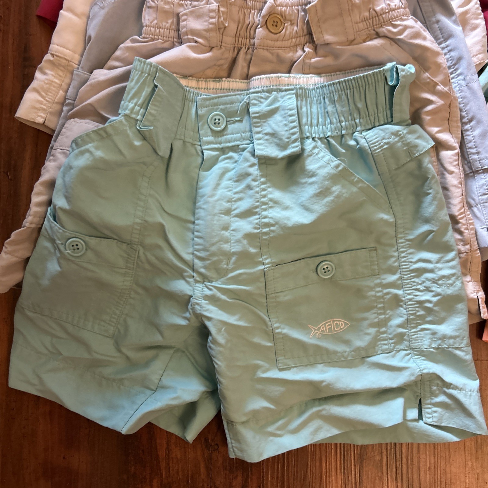 AFTCO & Columbia 22 in S Shorts Boys Youth Nylon Cargo Fishing Lot Of 10 Preppy