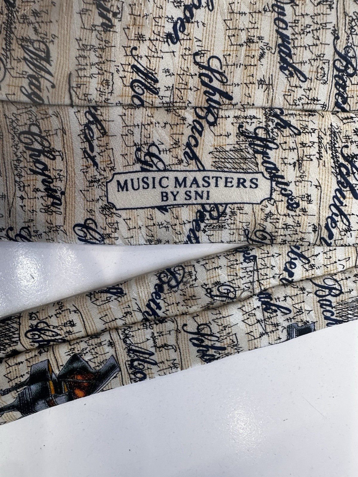 Museum Artifacts Necktie Tie 100% Silk Music Masters Composers Piano Bach Chopin