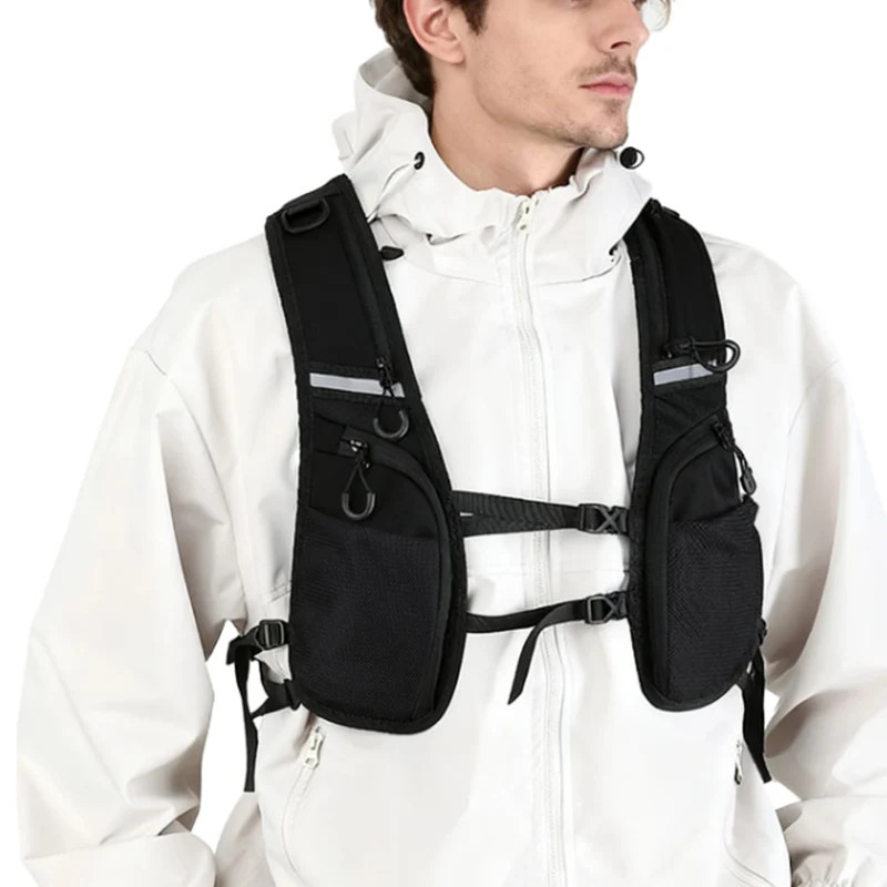 Reflective Design Chest Pack Outdoor Sports Tactical Vest Backpack Hip-hop Stree
