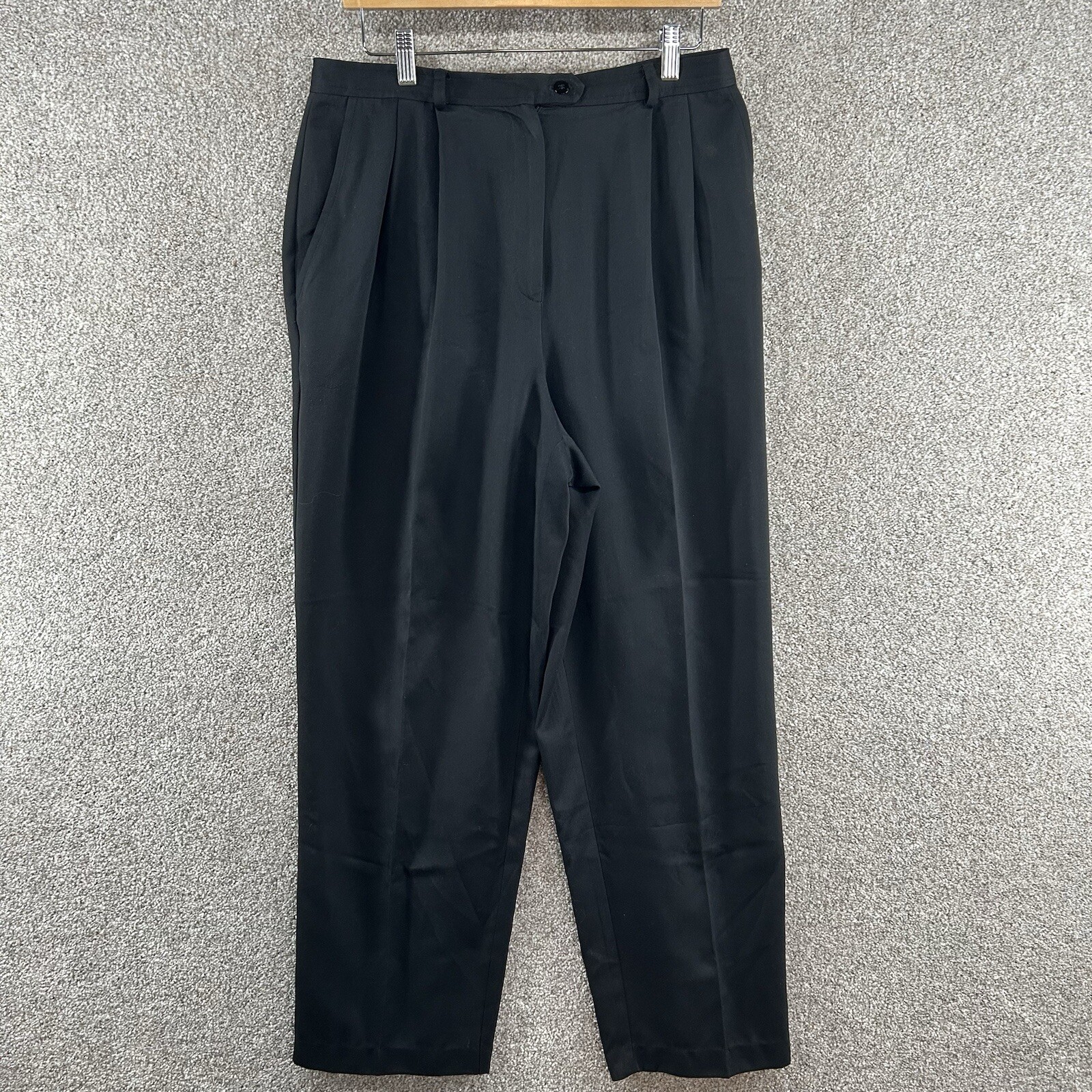 Worthing Women’s Dress Pants Size 14 Black High Rise Pleated Straight Leg
