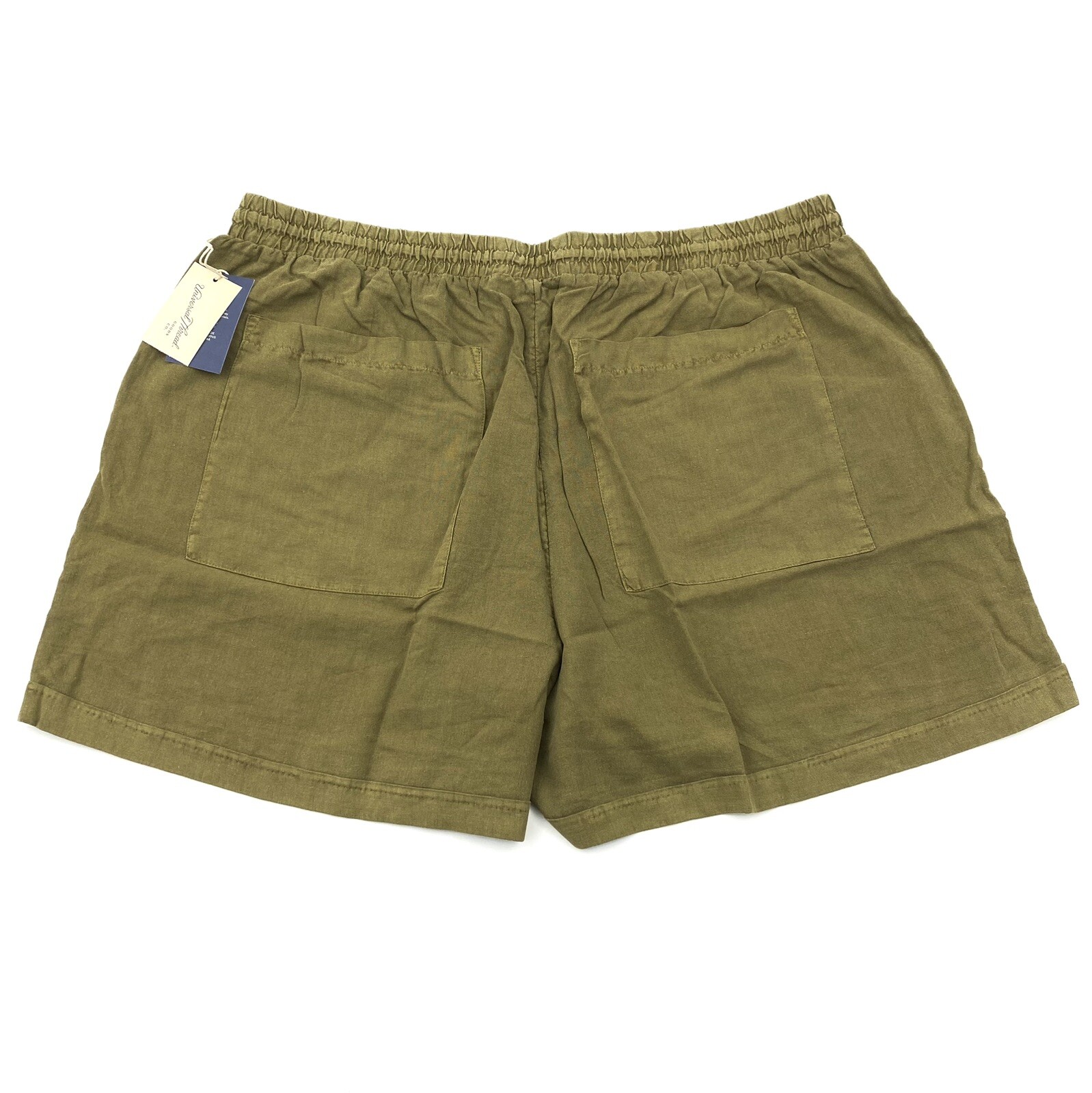 Universal Thread Womens Plus Size 2X Mid-Rise Tie Waist Utility Shorts Olive