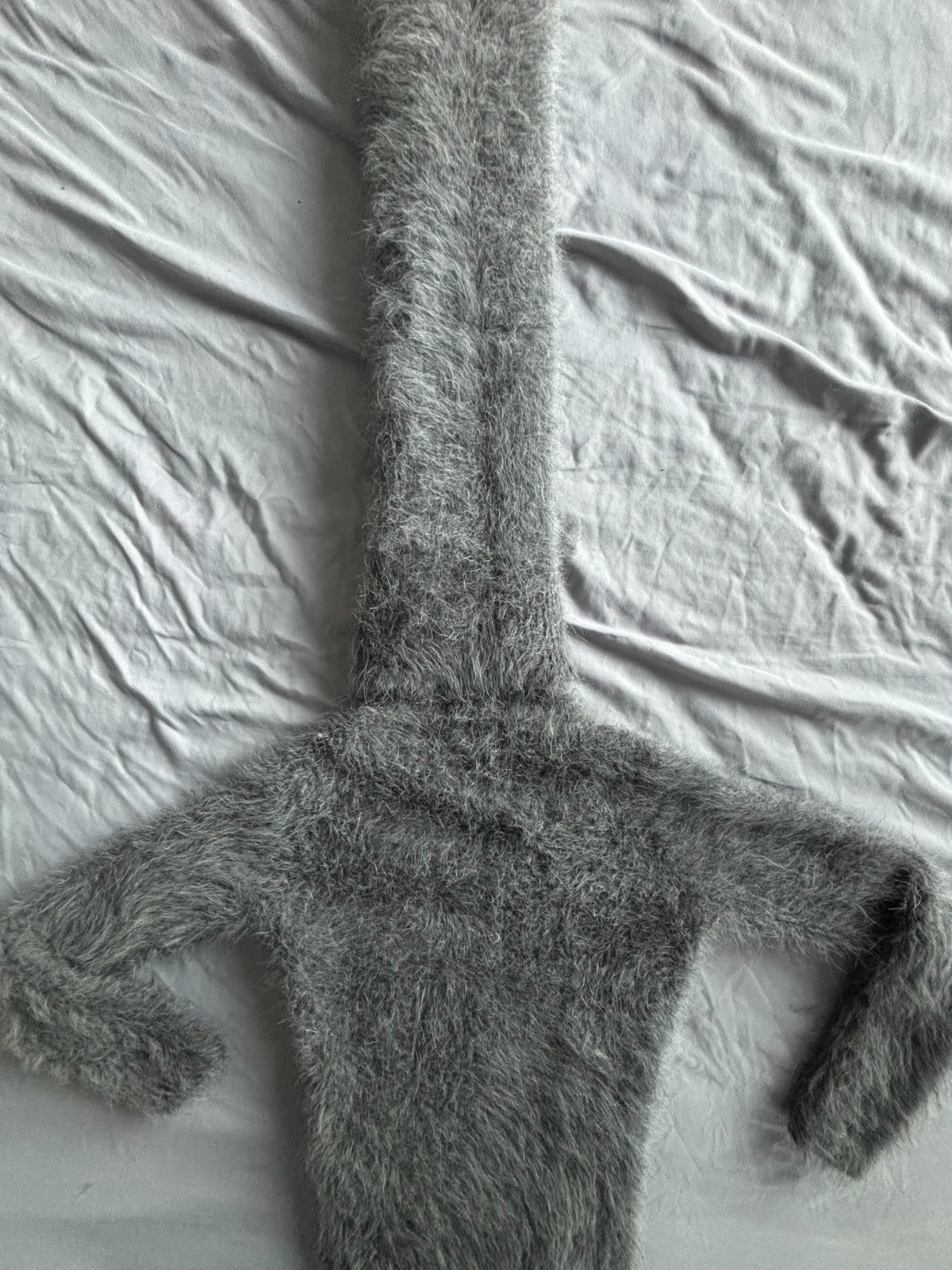 Fuzzy Fluffy Furry Gray Angora SweaterKitten 200cm Turtleneck Sweater Dress