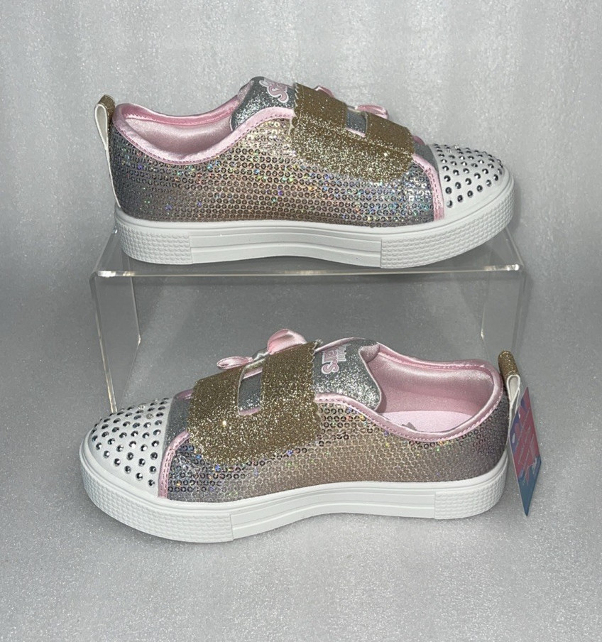 S Sport By Skechers Lexie Sneakers Light Up Adjustable Straps Girls Size 2 NEW