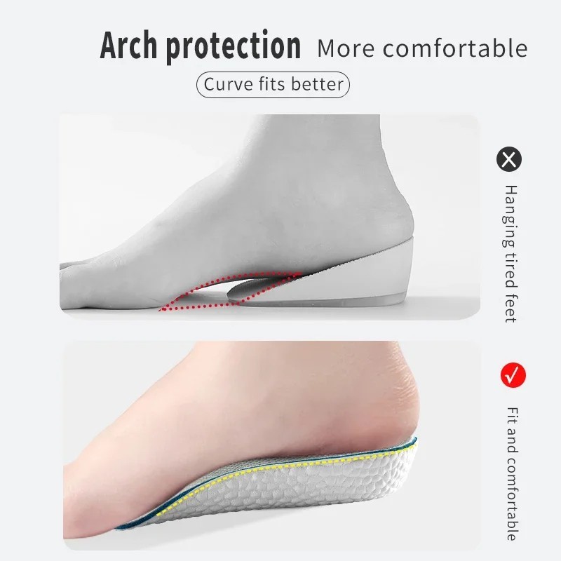 Men Women Invisible Height Increase Insoles Heel Lift Taller Shoe Inserts Pad US