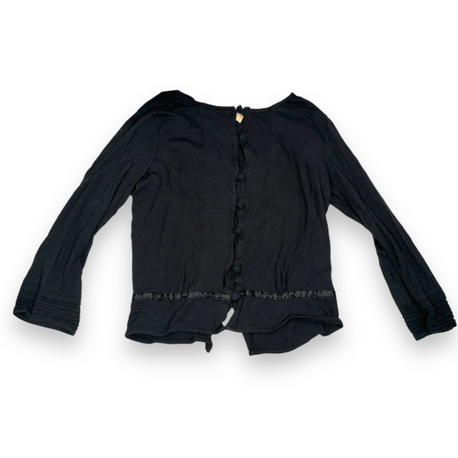 See By Chloe Light Cardigan Sweater Top Blouse Womens 2 Black Trim Modal Blend