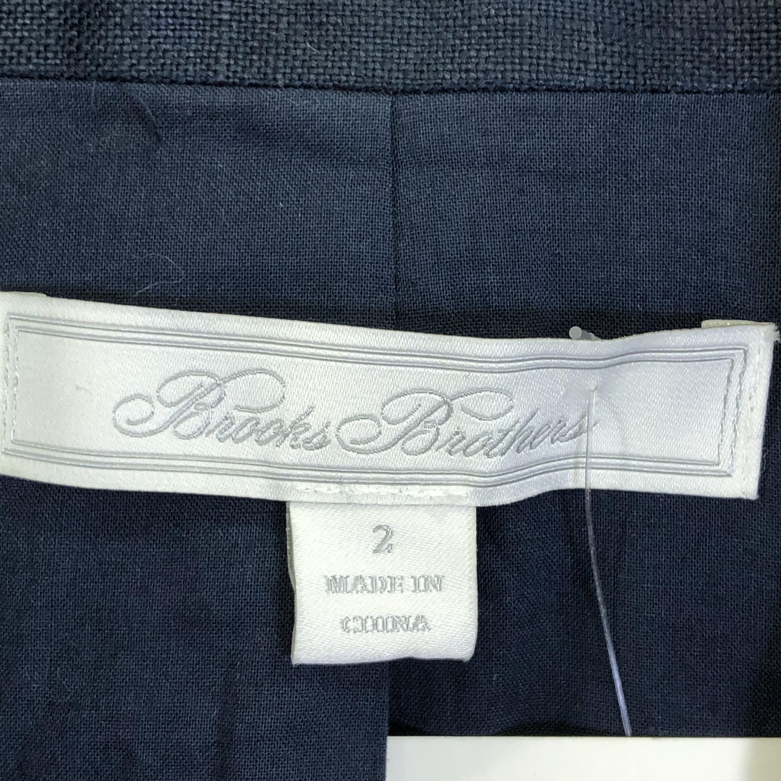 Brooks Brothers Blazer Womens 2 Navy Double Breasted Poplin Long Jacket Office