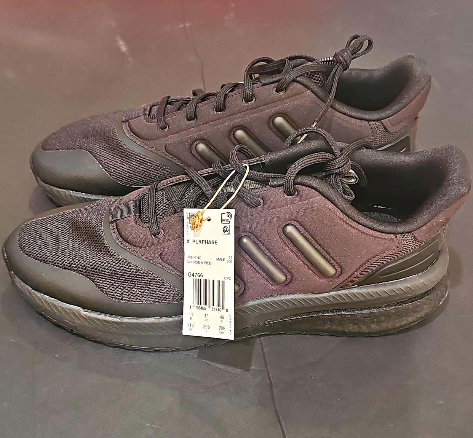adidas X_PLRPHASE IG4766 Black Low Top Lace-Up Men’s Running Sneakers 11.5