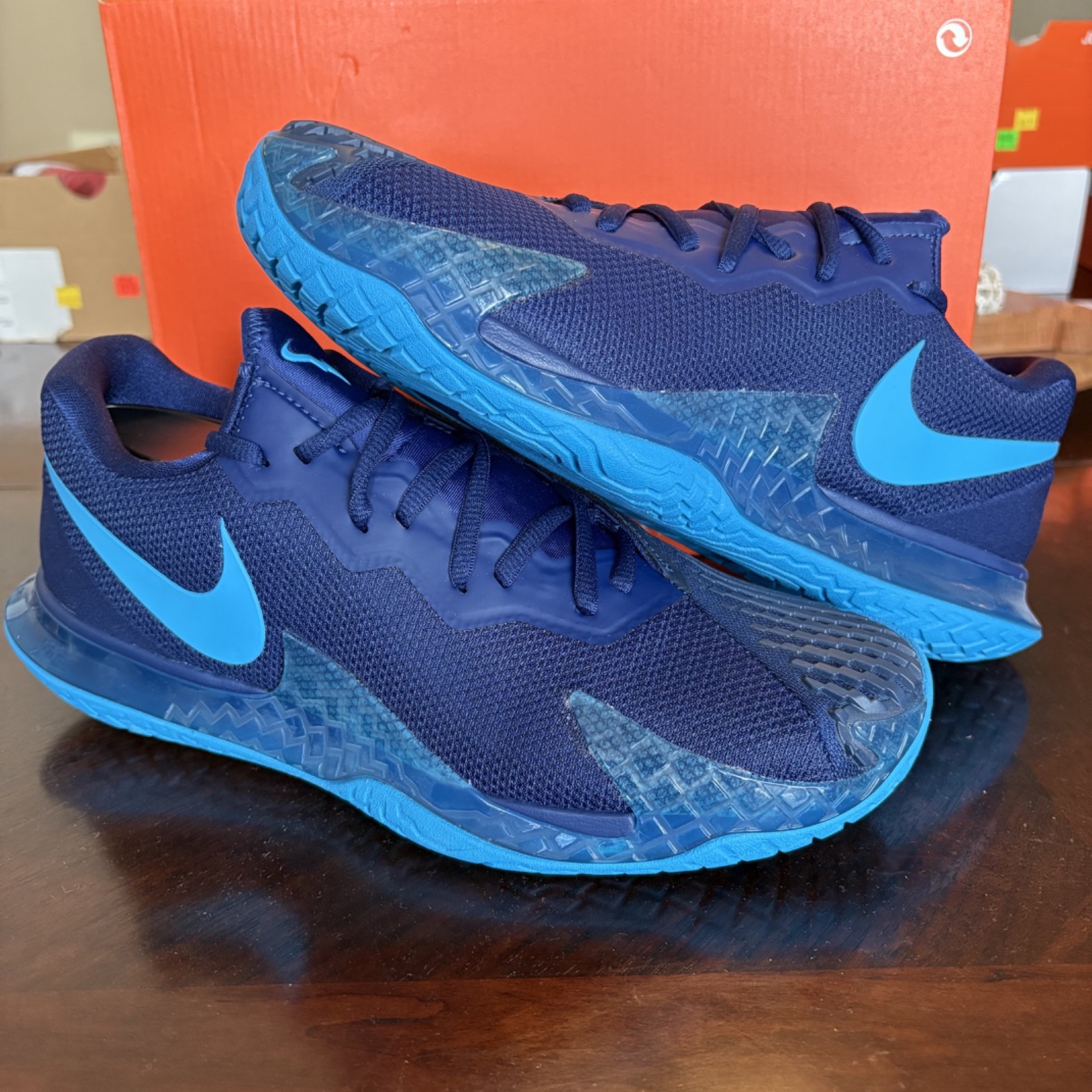 Men’s Sizes Nike Zoom Vapor Cage 4 Rafa Blue Void Laser Blue Tennis DD1579-401