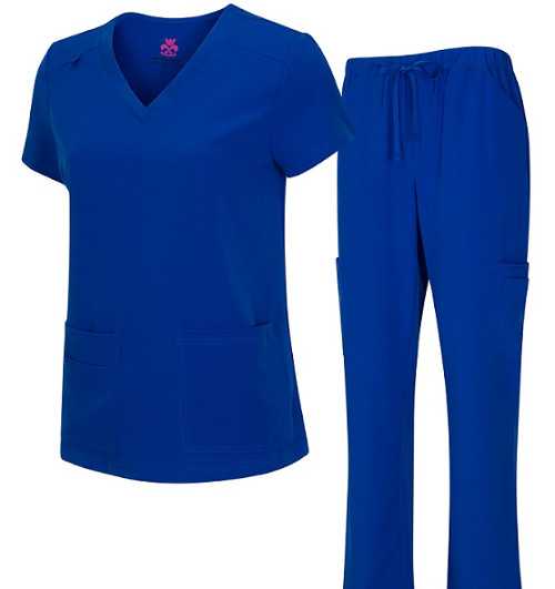 Medical Nursing Natural Uniforms Women’s Cool Stretch V-Neck Top and Cargo Pant