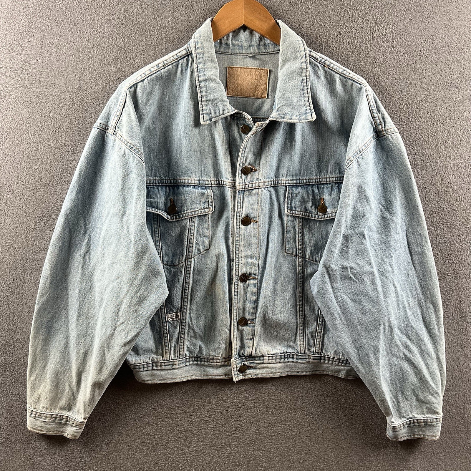 Marithe Francois Girbaud Jacket Mens Small Denim Trucker Light Wash 90s Vintage