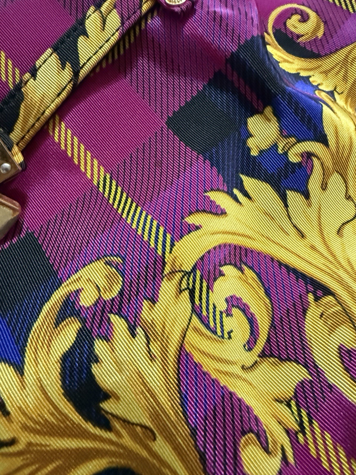Vtg Gianni Versace Pink Plaid Baroque Shoulder Bag