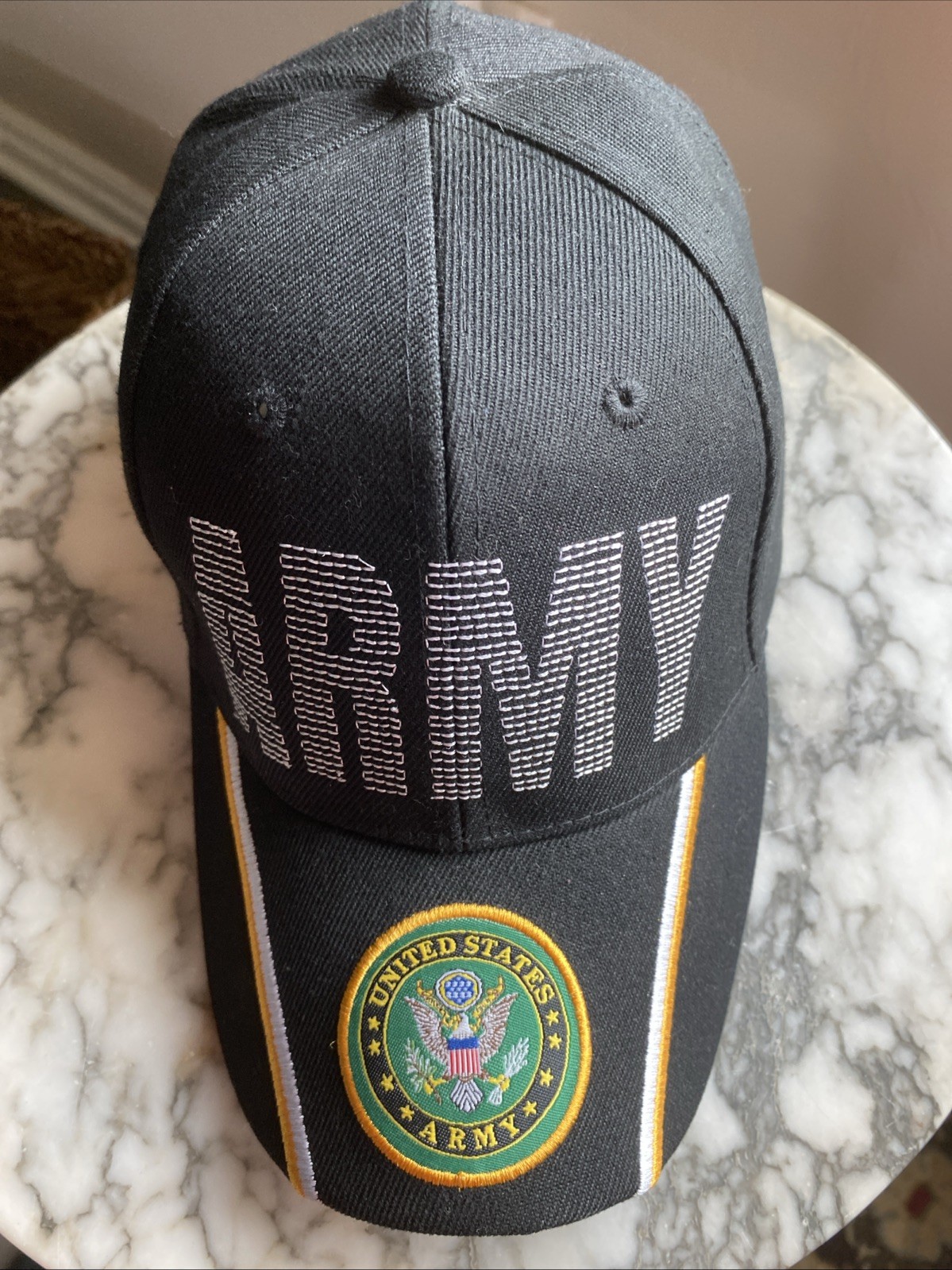 US Army Strong Black Stitched Letters Embroidered Cap Hat Licensed CAP595C TOPW