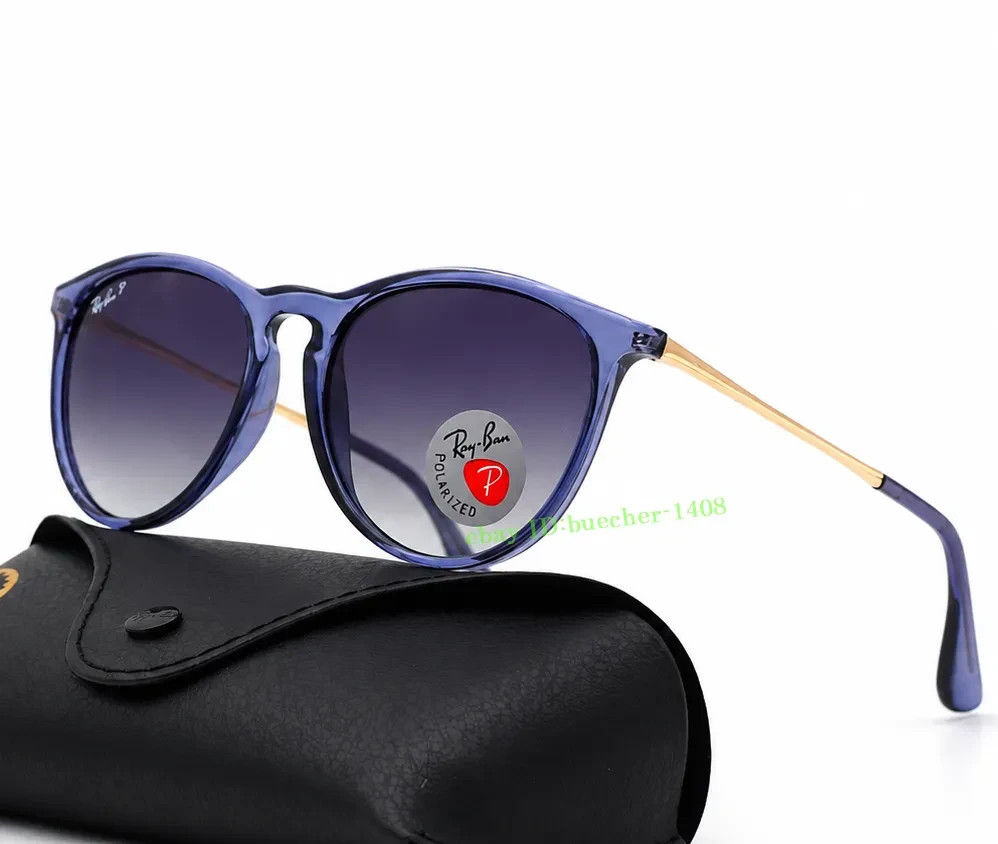 *New* RB4171 6592/T3 Erika Ray-Ban Polarized Sunglasses Grey Lenses Blue Frame
