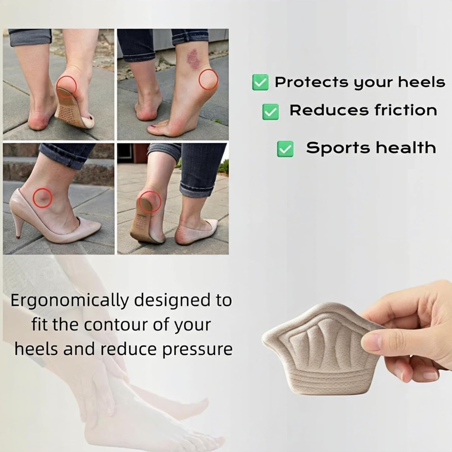 Heel Grips for Loose Shoes Heel Cushion Pads No-Slip Shoe Inserts Half Wholesale