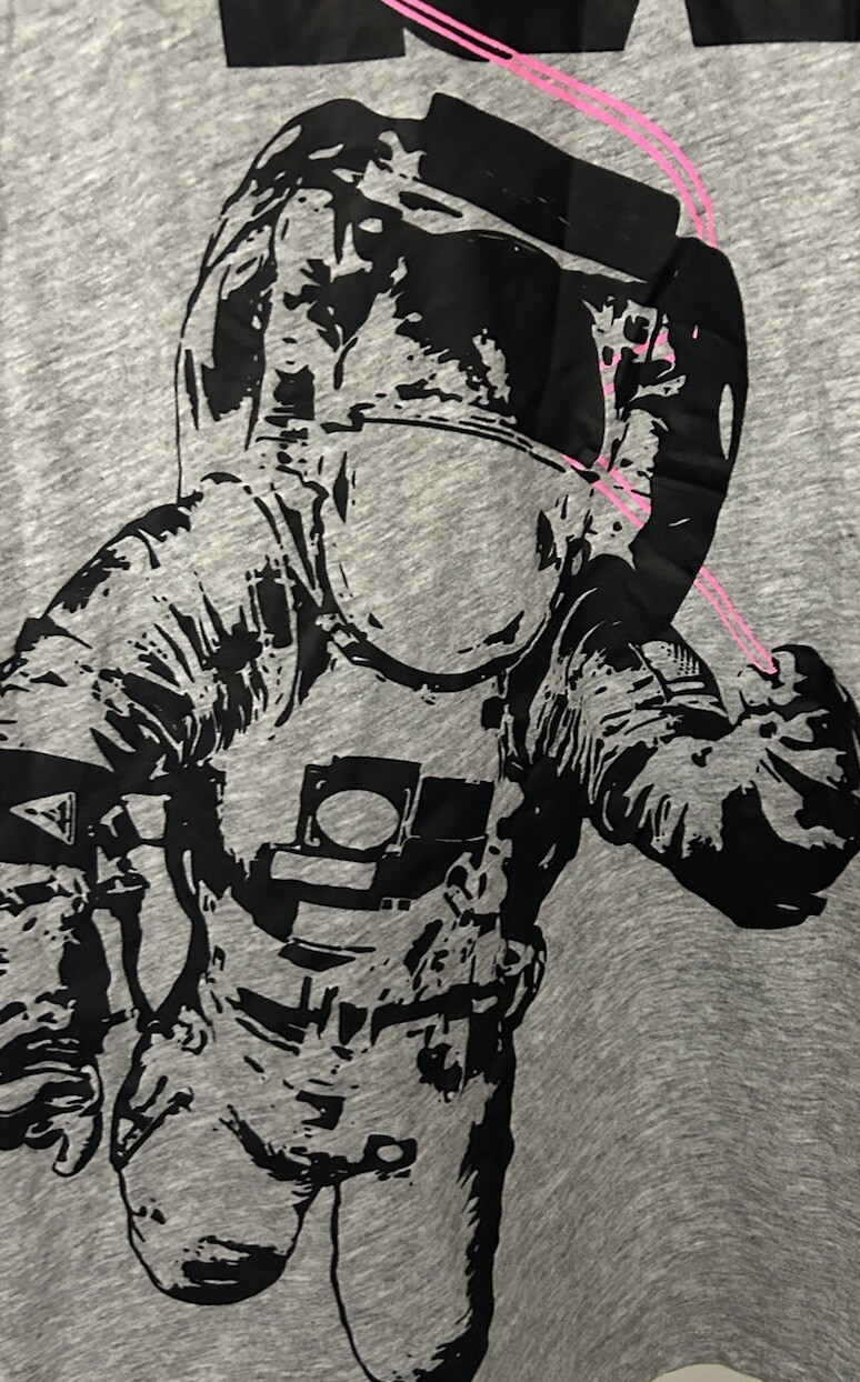 NASA Men’s XL Space Shuttle with Astronaut on Space Walk T Shirt Neon Colors