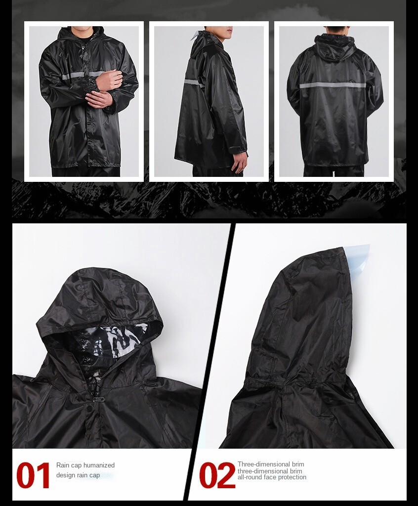 Rain Suits for Men Women Jackets Pant Gear Raincoat Waterproof motorcycle hivis