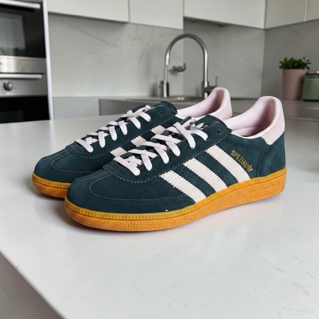 Adidas Spezial Athletic Sneakers black/Pink/suede size 6.5 women , brand new