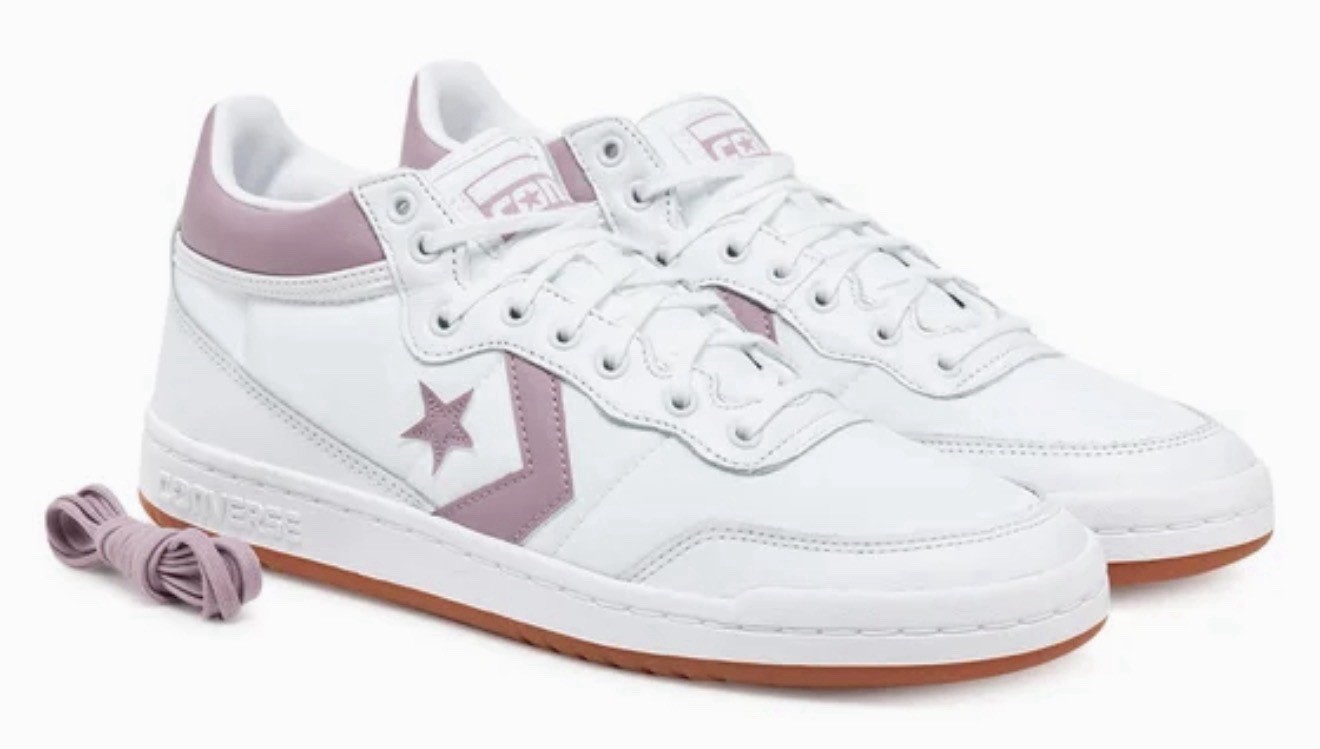 Size 12 – Converse Fastbreak Pro Mid Retro Sneakers White Pink Gum Sole New