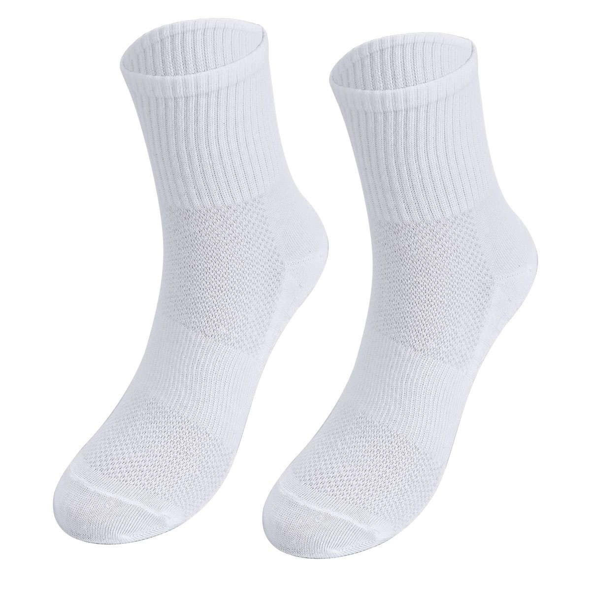 1/2/5 Pairs Mens Crew Socks for Work Sports Athletic Cotton Socks Size 5.5-11